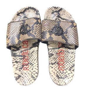 Roberto Cavalli Grey leather slippers