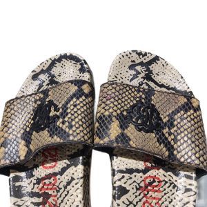 Roberto Cavalli Grey leather slippers
