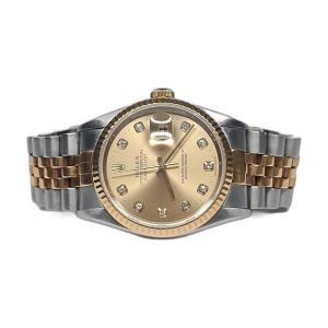 Rolex Datejust 36 Two-Tone Champagne Diamond Dial 16233 Jubilee
