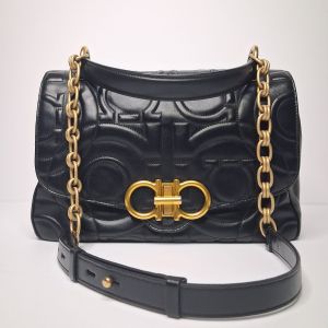 Salvatore Ferragamo Gancini Quilted Flap Bag