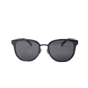 Salvatore Ferragamo SF2056SLBK Gancini Sunglasses, Black Rounded