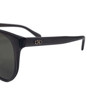 Salvatore Ferragamo SF2056SLBK Gancini Sunglasses, Black/Green Lenses