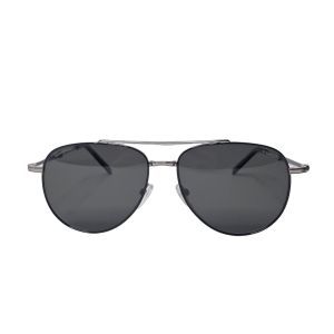 Salvatore Ferragamo SF226SP Gunmetal Aviator Polarized Sunglasses