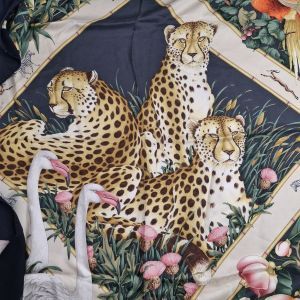 Salvatore Ferragamo Black Silk Floral Print Scarf