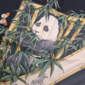 Salvatore Ferragamo Black Silk Floral Print Scarf