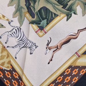 Salvatore Ferragamo Black Silk Floral Print Scarf