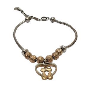 Stroili Sterling Silver Charm Bracelet with Crystal Heart