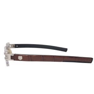 TAG Heuer L-Type Rimless Eyeglasses with Genuine Brown Python Leather Temples