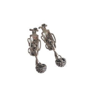 Tiffany & Co. 1990 Sterling Silver Golf Bag & Ball Clip Earrings