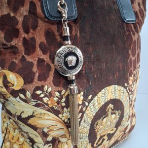 Versace Leopard Barocco Print Tote Bag