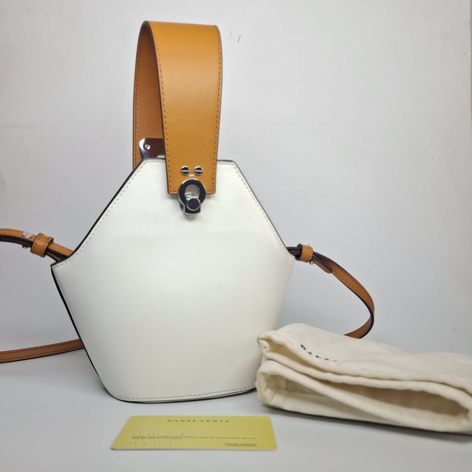 Danse Lente White Leather Bucket Bag
