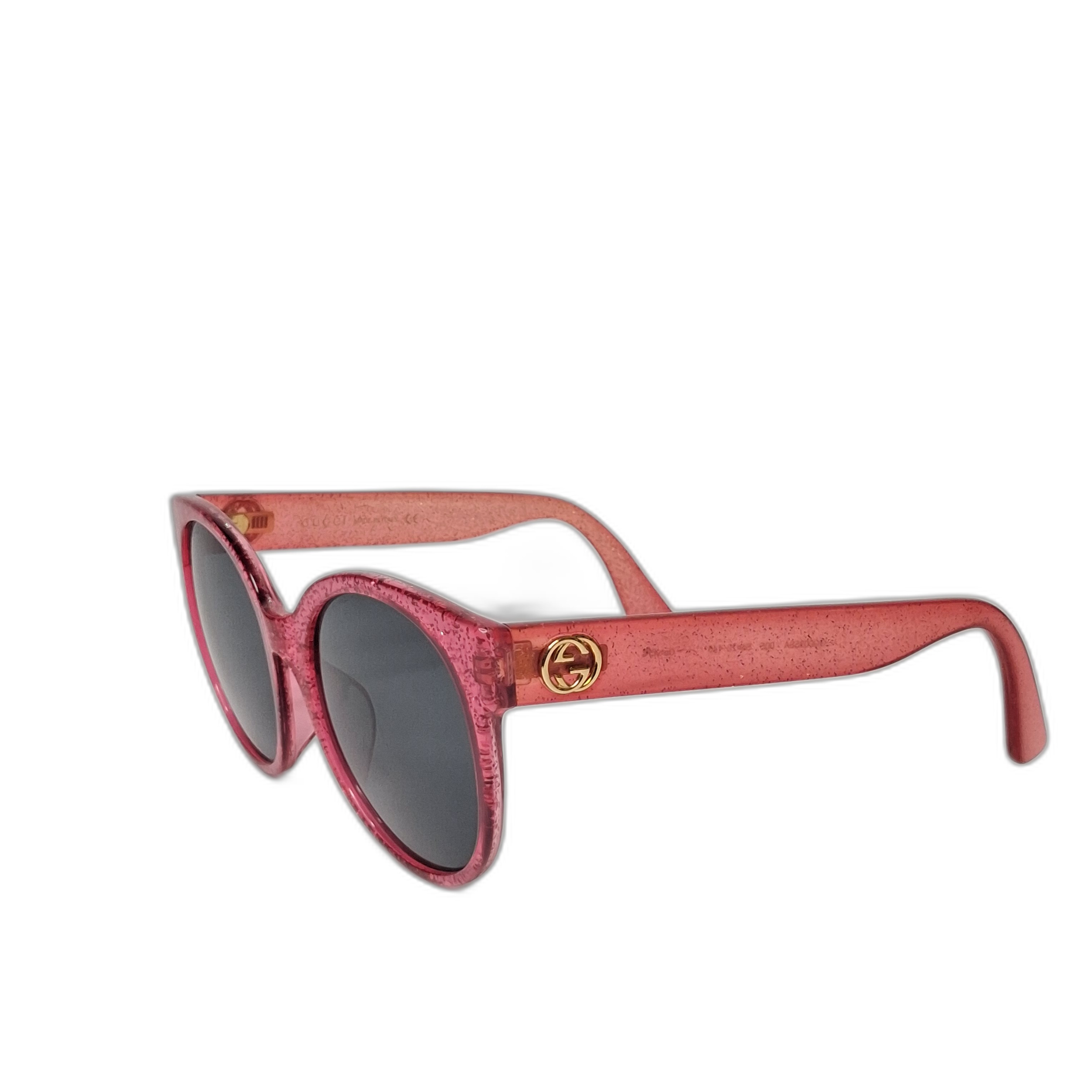 Gucci GG0035SA Pink Glitter Round Sunglasses