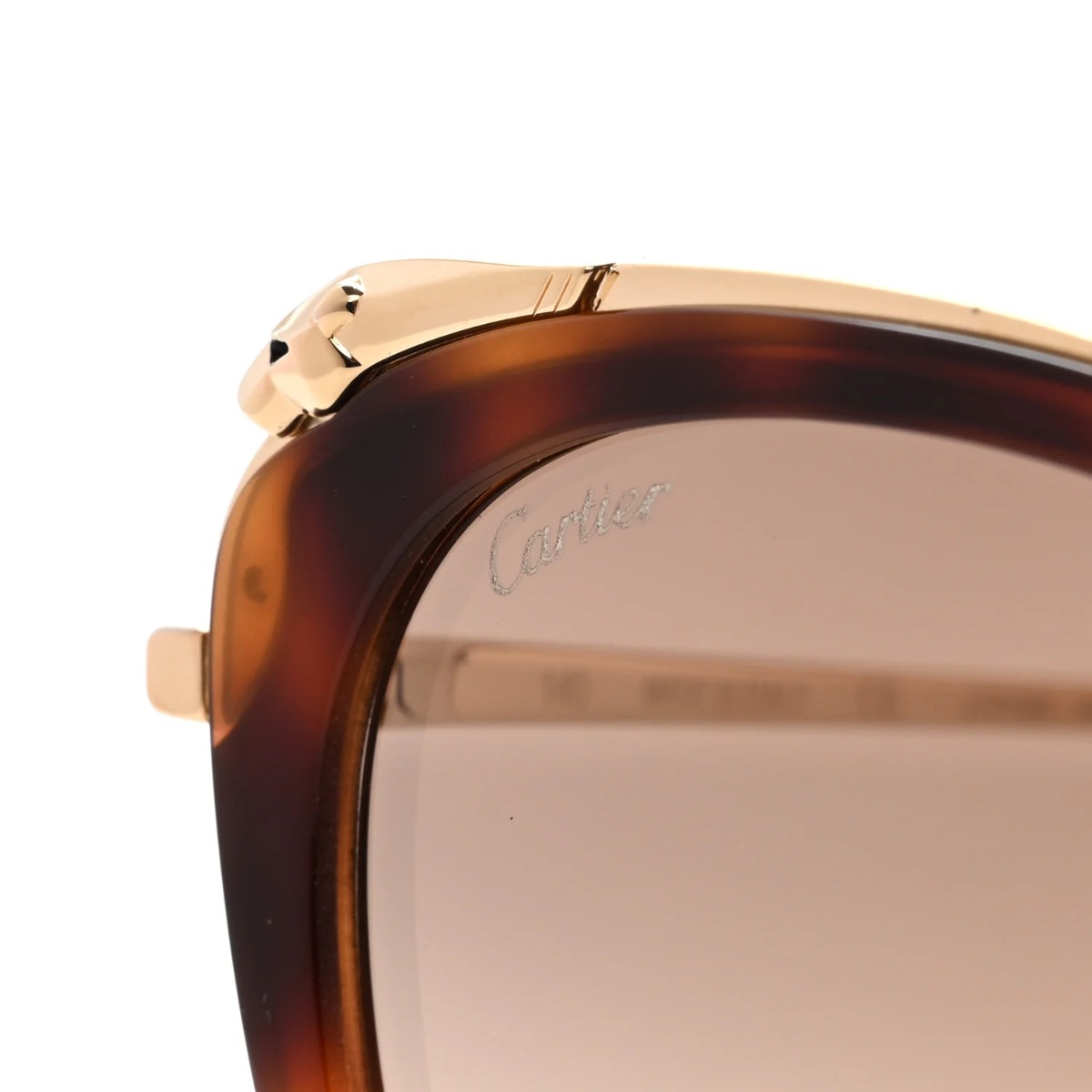 Panthere De Cartier Cat Eye Sunglasses Tortoise  - Flip