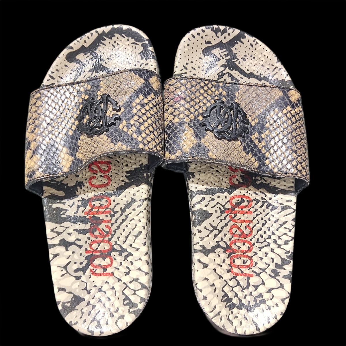 Roberto Cavalli Grey leather slippers - Flip