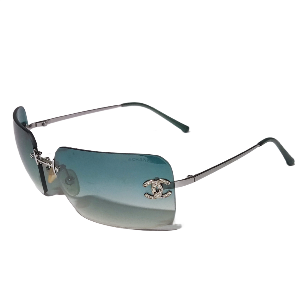 Chanel 4017-d Crystal CC Rimless Sunglasses - Flip