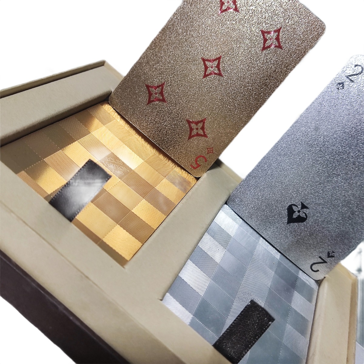 Louis Vuitton  Metallic Damier Playing Cards Set - Flip