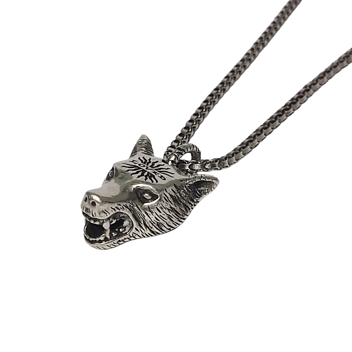 Gucci Anger Forest Wolf Head Pendant Necklace  - Flip