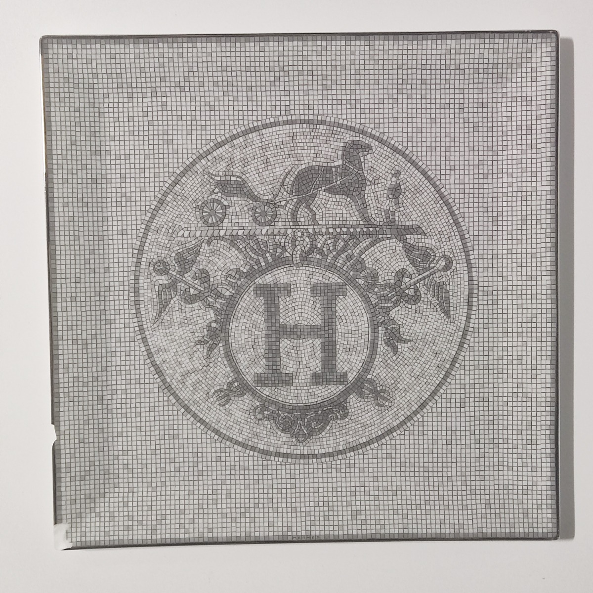 Hermes Mosaique au 24 Square Plate 23 x 23 cm Platinum Silver porcelain 