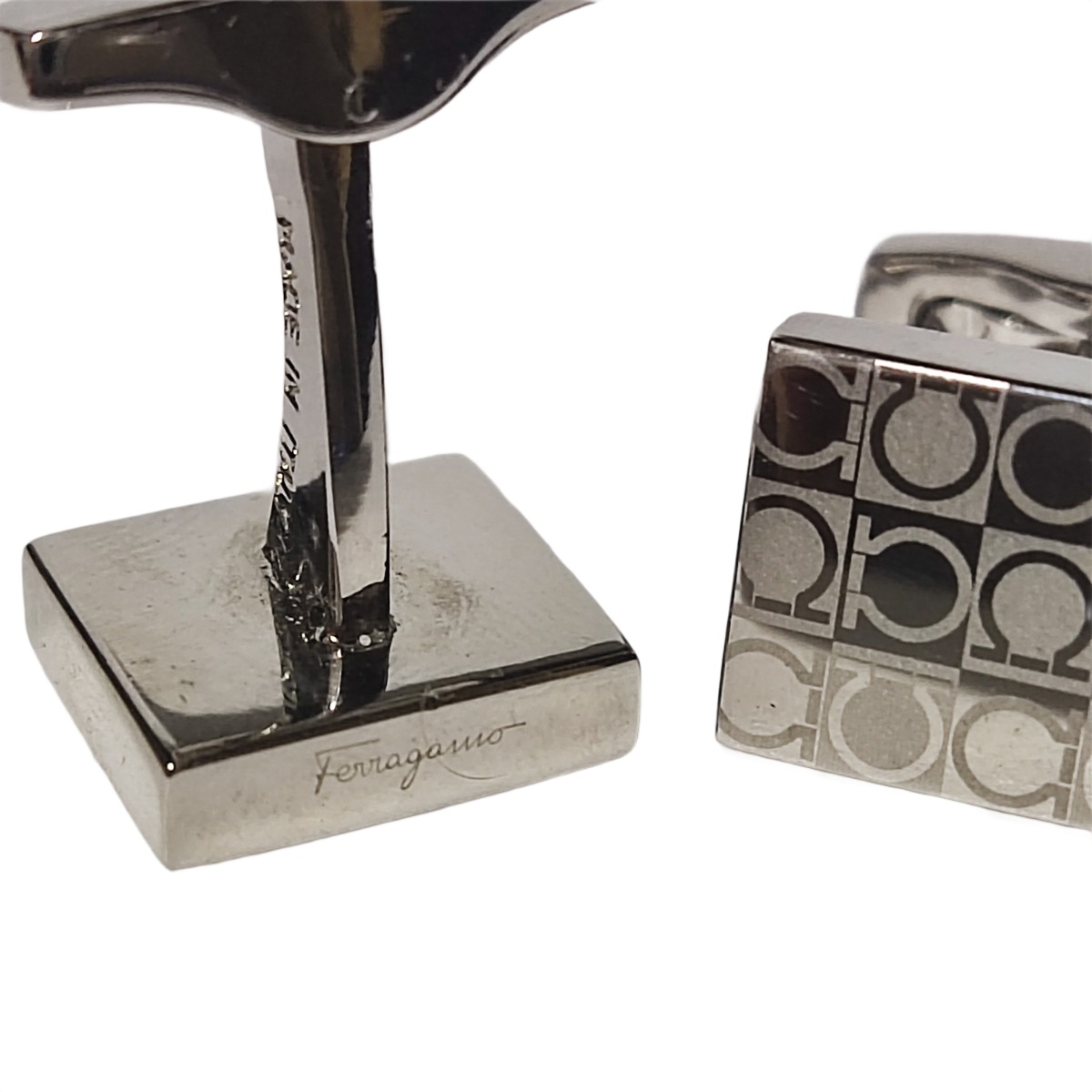 Salvatore Ferragamo Sterling Silver Cufflink - Flip