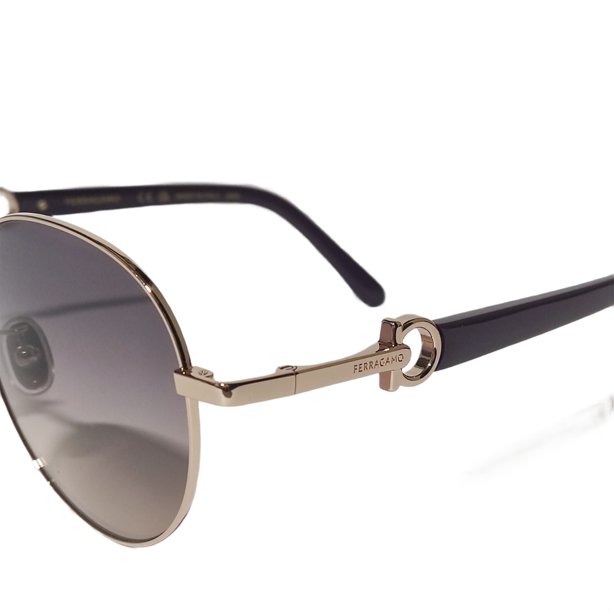 Ferragamo SF315SLBK Round Sunglasses - Flip