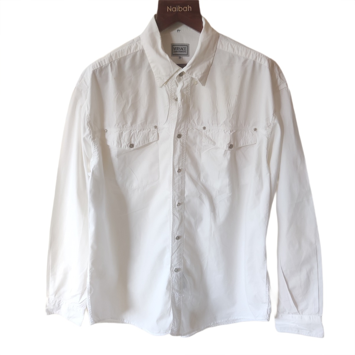 Versace Jeans Couture White Cotton XXL Long Sleeve Shirt