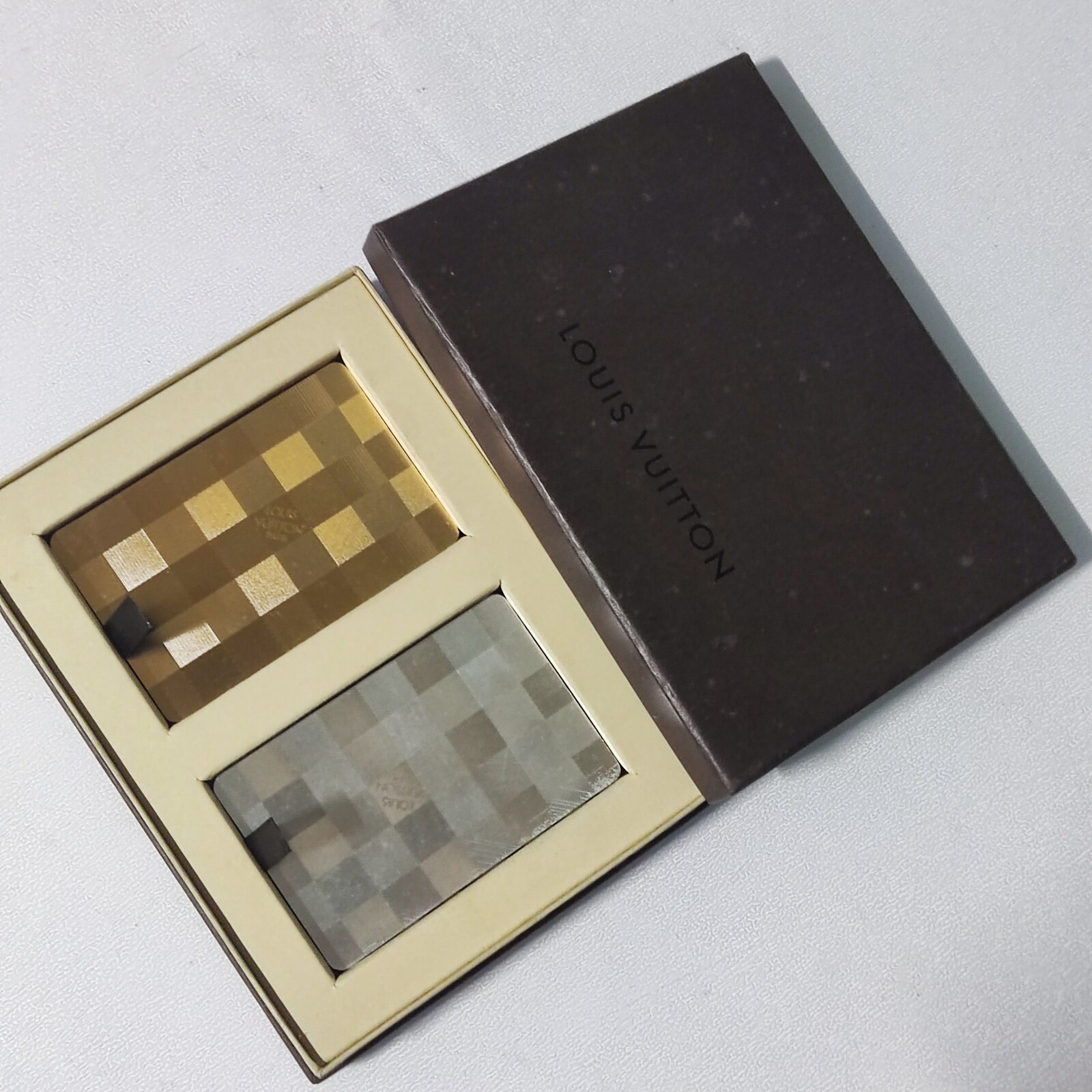 Louis Vuitton  Metallic Damier Playing Cards Set