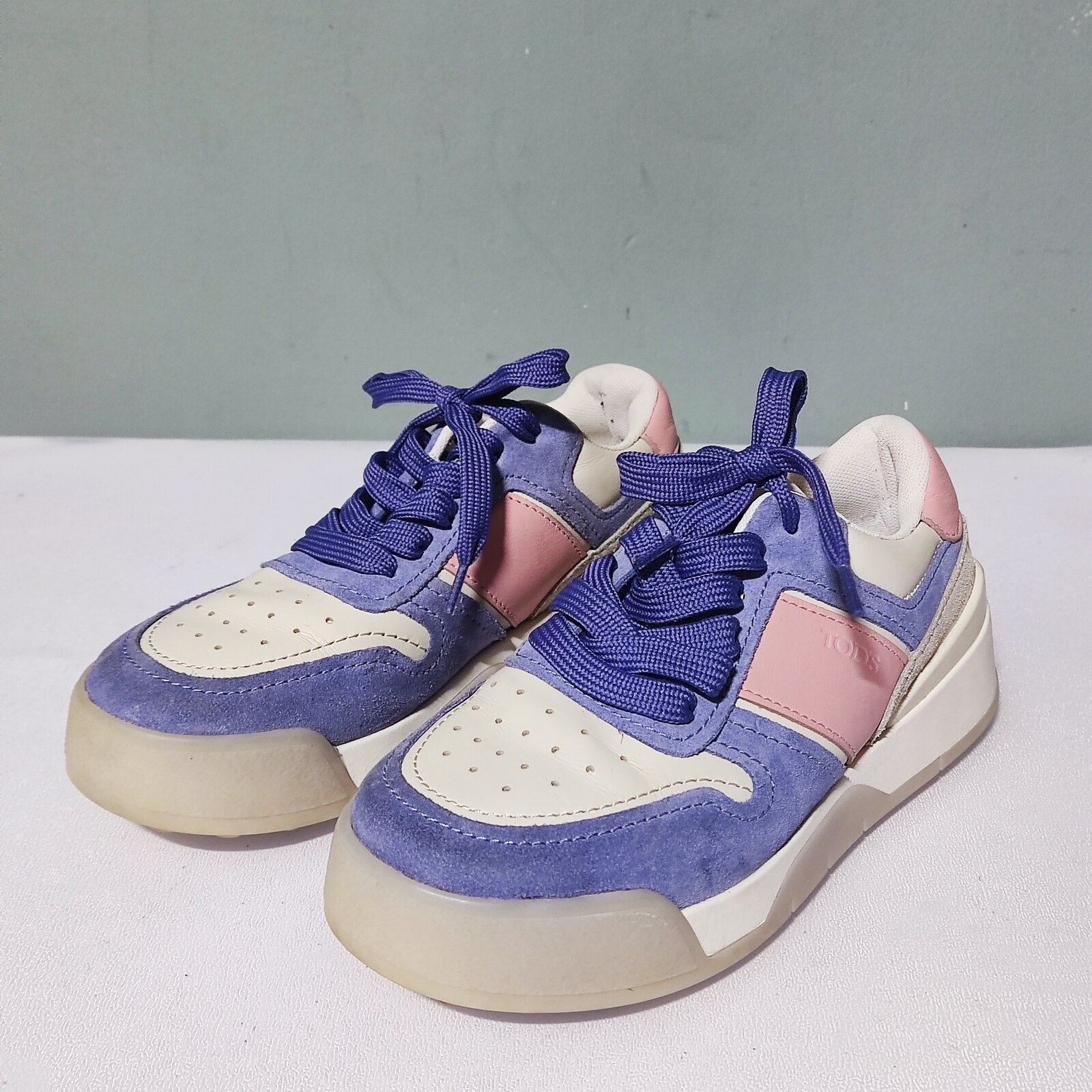 Tod's Color-block suede and leather sneakers
