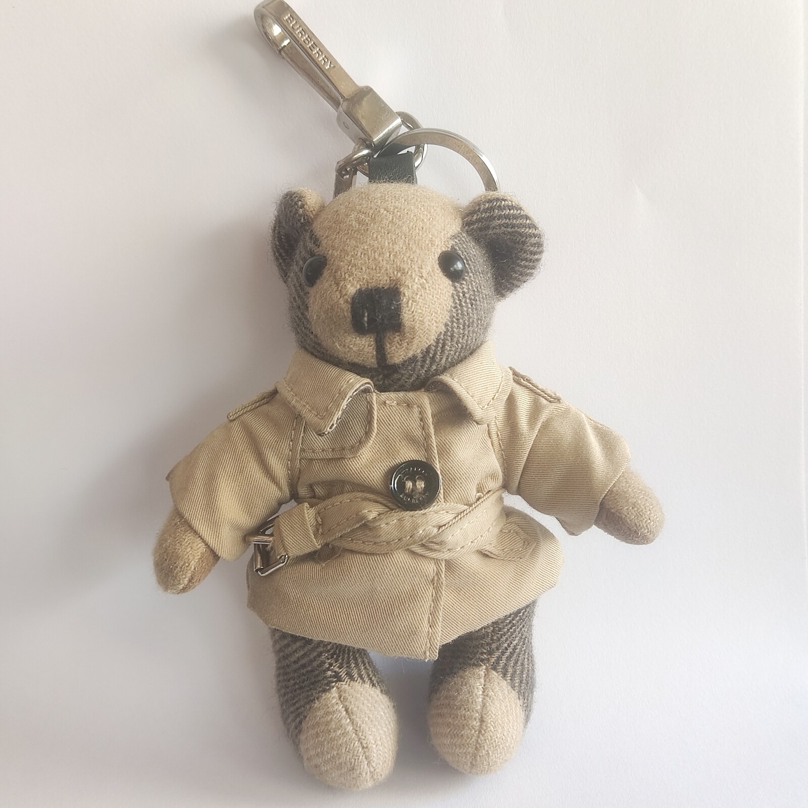 Burberry Thomas Bear In Trench Coat Beige Cashmere Bag Charm