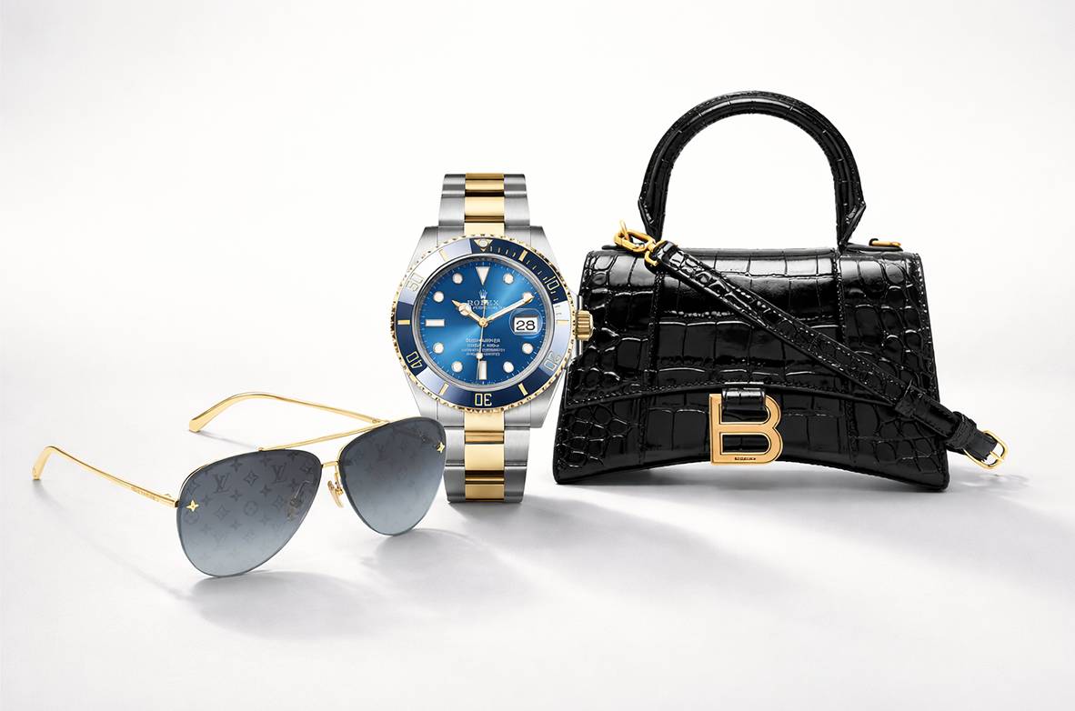 Specialist authenticating a luxury piece