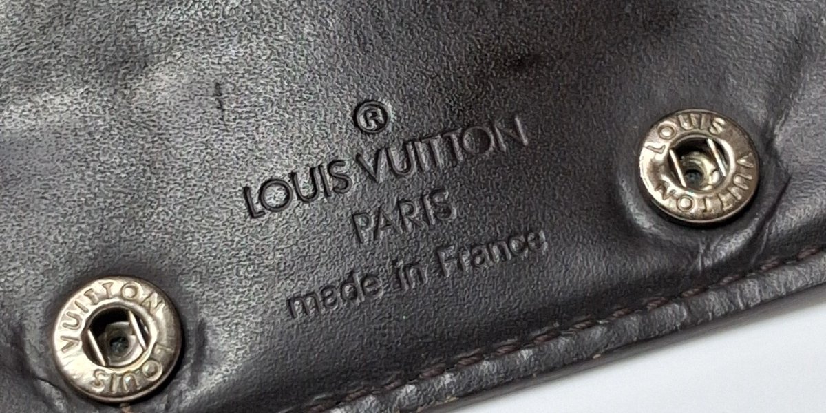 Louis Vuitton Paris made in France heat stamp on leather